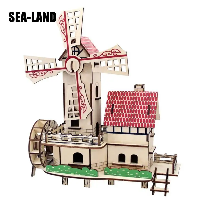 

Kids Toys Wooden 3D Puzzle For Children Lucky Windmill A Montessori Educationaly Diy Toy Challenge Wisdom Gift For Kids Or Adult