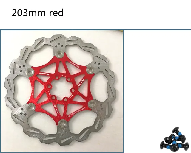 Mi. Xim MTB велосипеда 160/180/203 мм B1 Горный Велосипед Велосипедный спорт поплавок плавающей дисковые роторы красный/синий/черный/золото для дисковый тормоз горного велосипеда - Цвет: 203mm
