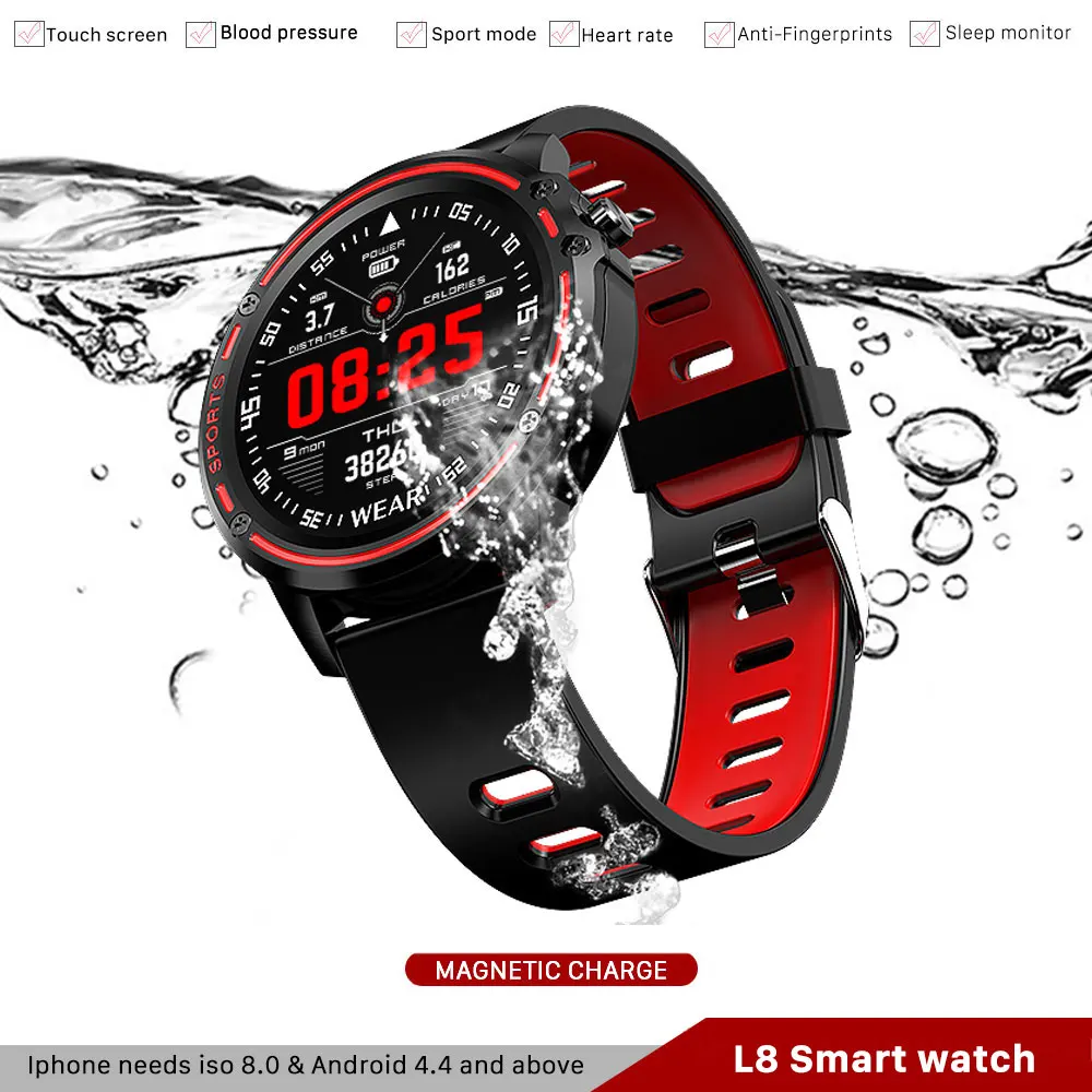 

Men Smart Watch Muliti-Sports Mode With ECG PPG Blood Pressure Heart Rat L8 Smart Watch IP68 Waterproof Reloj Smartwatch Hombre