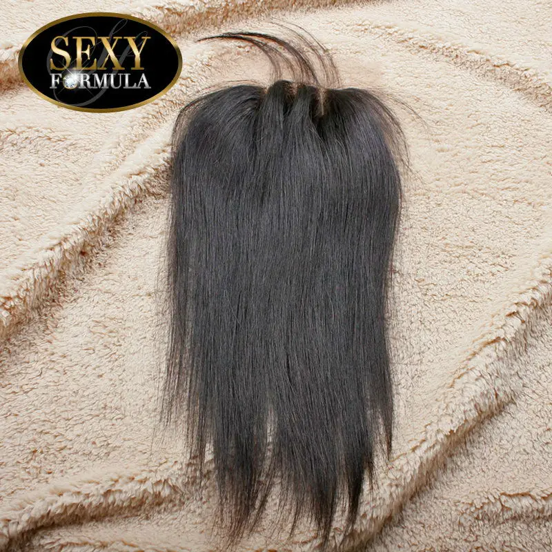 

Sexy Formula Straight Hair Three Part Lace Closure  Soft 4x4 30g Knots Not Bleached  Free Shipping  Peruvian Virgin Hair