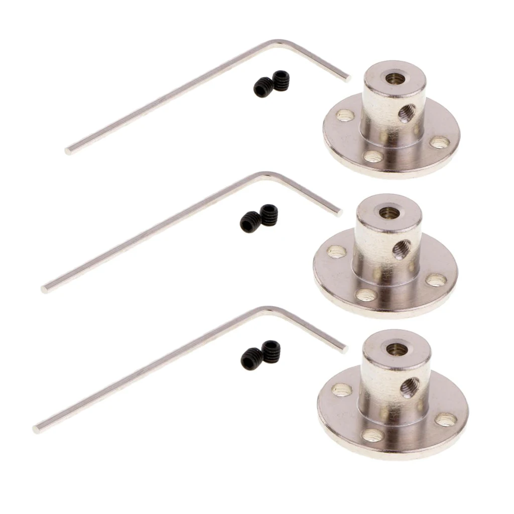 3 Set of 8mm Rigid Flange Coupling Motor Guide Shaft Coupler Motor Connector Set
