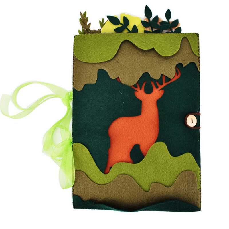 

2019 Cards & Photos Holder Awesome Forest Theme Postcards' Felt Book Simple DIY Experience For Girls & Children Felt DIY Package