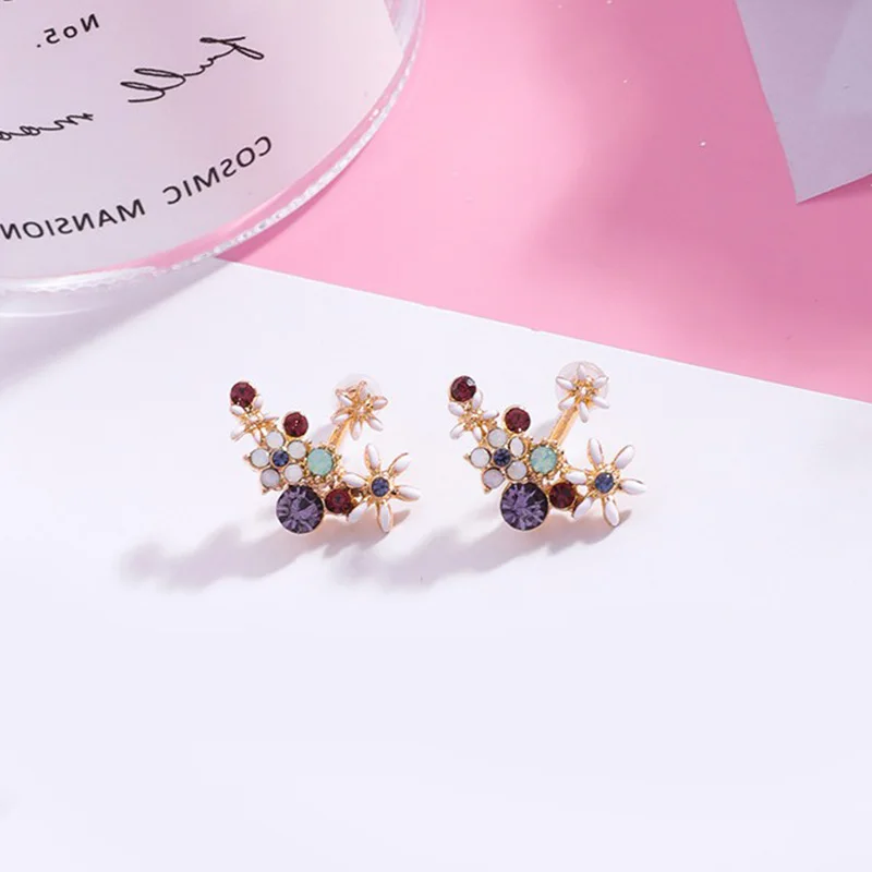 Тип двух сережек женский цветок ухо гвоздь темперамент корейские серьги ювелирные изделия Мори женский Подвеска для ушей