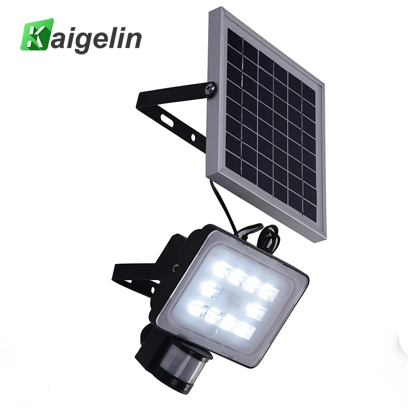 

2 Pcs 20W 12V PIR Solar Motion Sensor LED Flood Light 2400LM Solar Lamp IP65 SMD2835 Solar Powered Floodlight For Outdoor Garden
