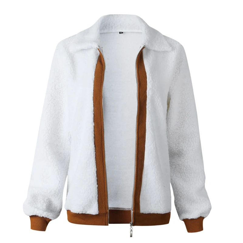 LOSSKY Women Coat Winter Long Sleeve Cardigan Coats New Fashion Women Clothes 2018 Casual Solid Zipper Plush Overcoat Slim Coats