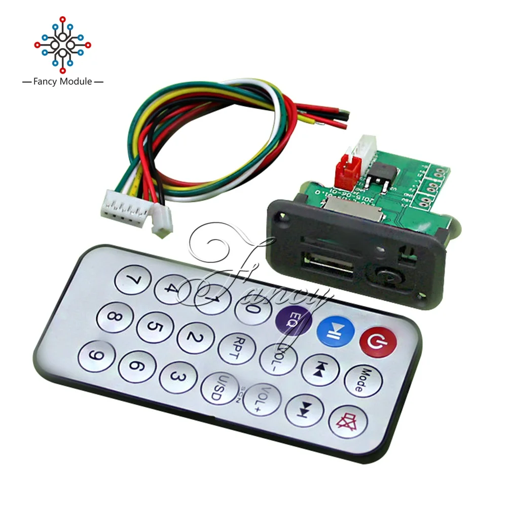 

Mini 5V MP3 Decoder Board 3W*2 Decoding Module MP3 WAV U disk TF Card USB Amplifier Speaker Audio Board With Remote Control Wire