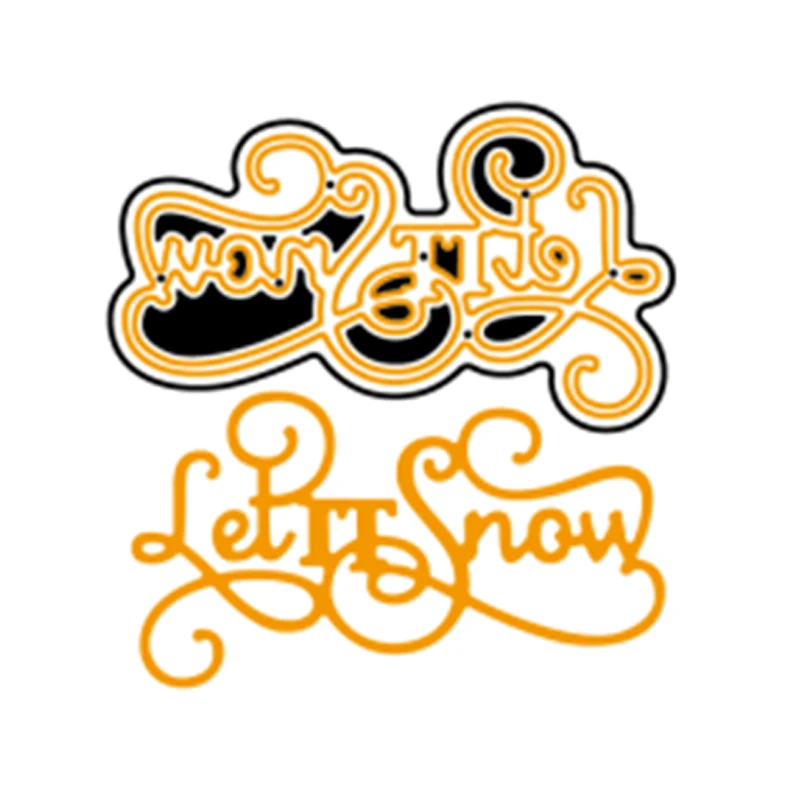 Слово Let It Snow металлический трафарет Новый 2018 Трафареты для DIY Скрапбукинг Бумага