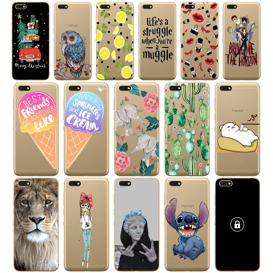 

09 Silicone case For Huawei Honor 7A Case 5.45" inch Soft Phone Case Huawei Honor 7A 7 A DUA-L22 Russian Back Cover Coque bumper