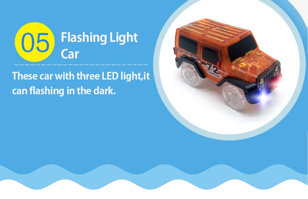 Railway Track Car Toys LED Electronic Flash Light