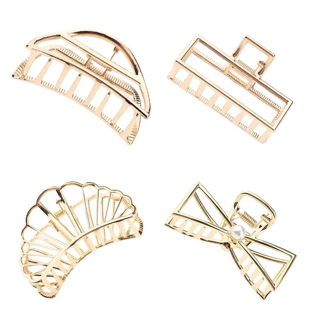 Women Lady Girls Hair Claw Clips Vintage Metal Strong Holding Power Hair Clips Clamps Hair Accessories Hairstyle Tool