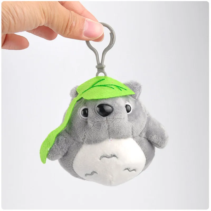 2017 Movie My Neighbour Totoro Plush Pendants Toys Small Cute Anime Cartoon Leaves Scarf Totoro Cat Key Bag Pendants Doll 12pcs 10cm (9)