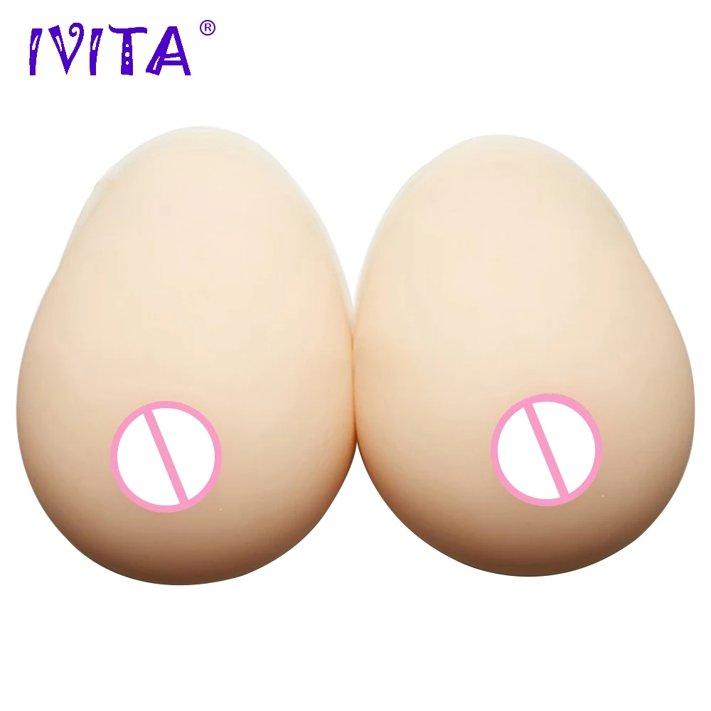 

IVITA 2000g White Waterdrop Fake Boobs Realistic Silicone Artificial Breast Forms For Crossdresser Realistic Soft Breasts Form