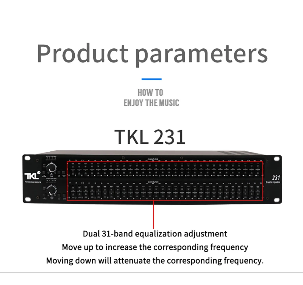 TKL 231 звуковая система аудио оборудование DJ сцена лучшее качество двухканальный 31 полосный графический аудио эквалайзер звуковая система