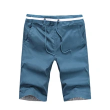 Хороший человек Повседневное Пляжные шорты Cool Man одноцветное удобные бермуды хлопковые шорты плюс Размеры M-2XL Homme шорты 8412