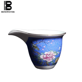 

Chinese Style Hand Painted Flower Pattern Fair Cup Vintage Drinkware Hotel Kung Fu Tea Set Accessories Cha Hai Coffee Milk Mugs
