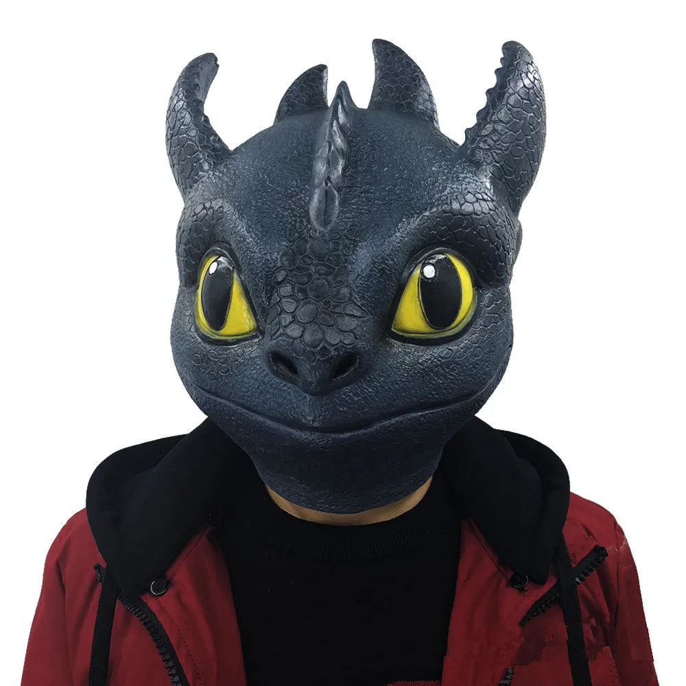 New How to Train Your Dragon Light Fury Toothless Night Fury Cosplay Mask Helmet Latex Masks Kids Adult Cosplay Props Toy Gift