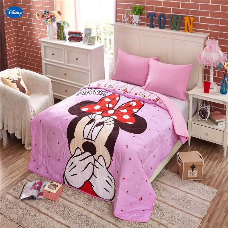 

Disney Minnie Mouse Quilts Summer Cotton Fabric Comforter Bedding Babies Girls Children Kid Bed Cover Coverlet Cartoon Polka Dot