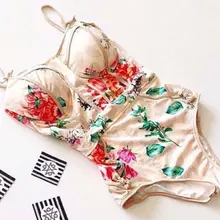 Слитные купальники новые женские купальники с цветочным принтом с высокой талией купальные костюмы размера плюс купальники