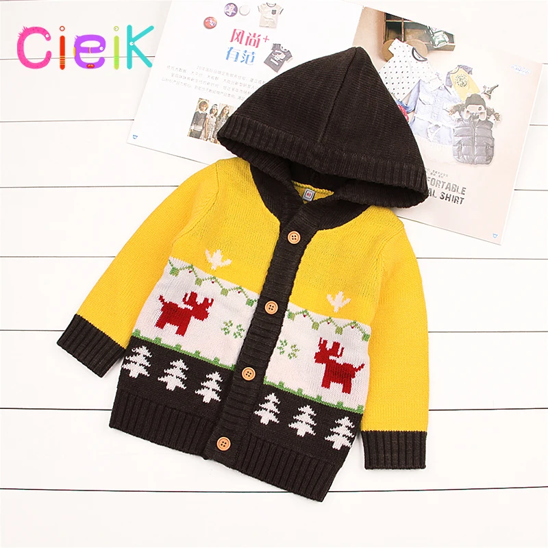 CieiK Boys Knitted Sweaters Cardigans Baby Infant Cartoon Coat Newborn Jacket 2018 Spring Toddler Girls Outwear Hood Button Up (15)