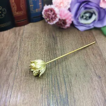 

Gold Tulip Hair Stick Copper Freshwater Pearl Flower Hair Sticks Flowers Pin Jewelry Wedding Hair Accessories WIGO1276