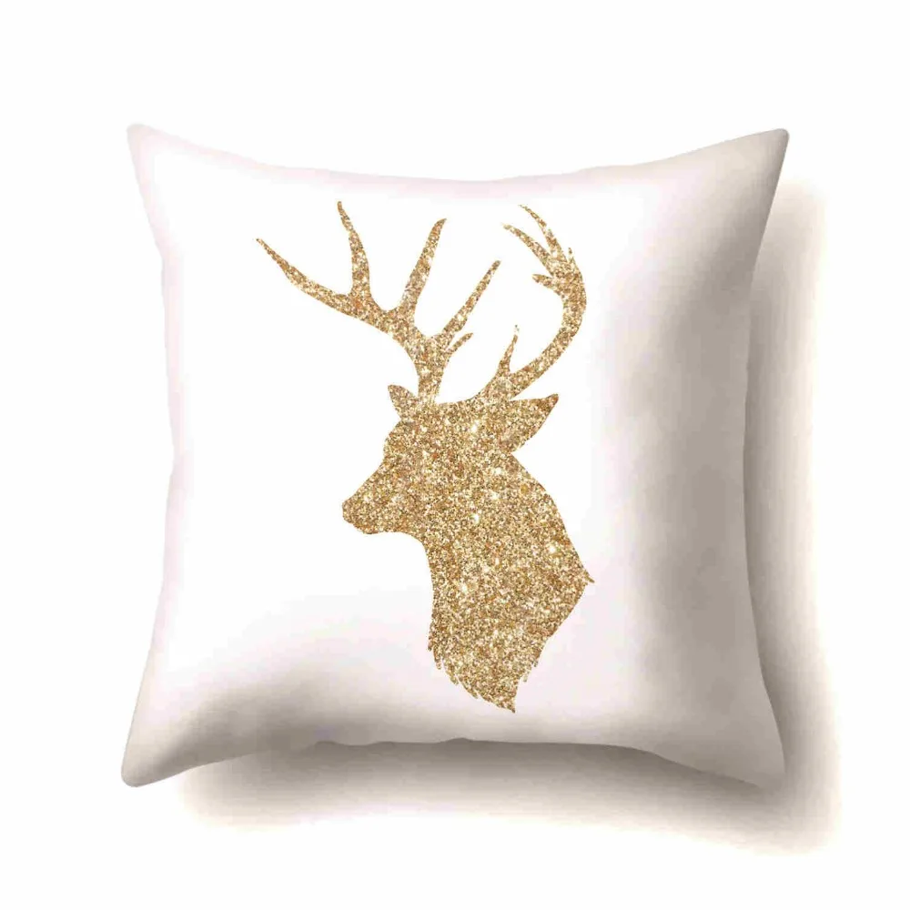 

Nordic Style Golden Couch Pillow Modern Minimalist Geometric Animal Abstract Art Cushion Home Decor Cojines Coussin Decoratif