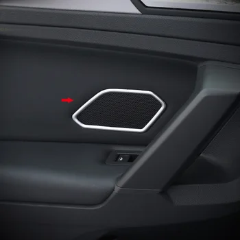 

For Tiguan mk2 2017 2018 ABS Matte Rear UP Door speaker collar Cover TrimCar Accessories Styling 2pcs