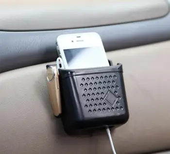 

Universal Mini Car Card Storage Box Organizer Garbage Trash Can Phone Holder for Small Objects