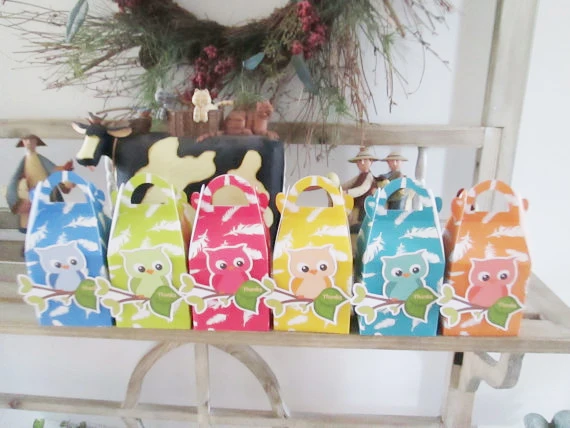 

Baby Owls of a Feather Favor Box Candy Box Gift Box Cupcake Box Boy Kids Birthday Party Supplies Decoration Party Supplies