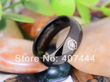 

Free Shipping USA UK Canada Russia Brazil Hot Sales 8MM Black World of Warcraft Alliance Men's Tungsten Carbide Wedding Ring