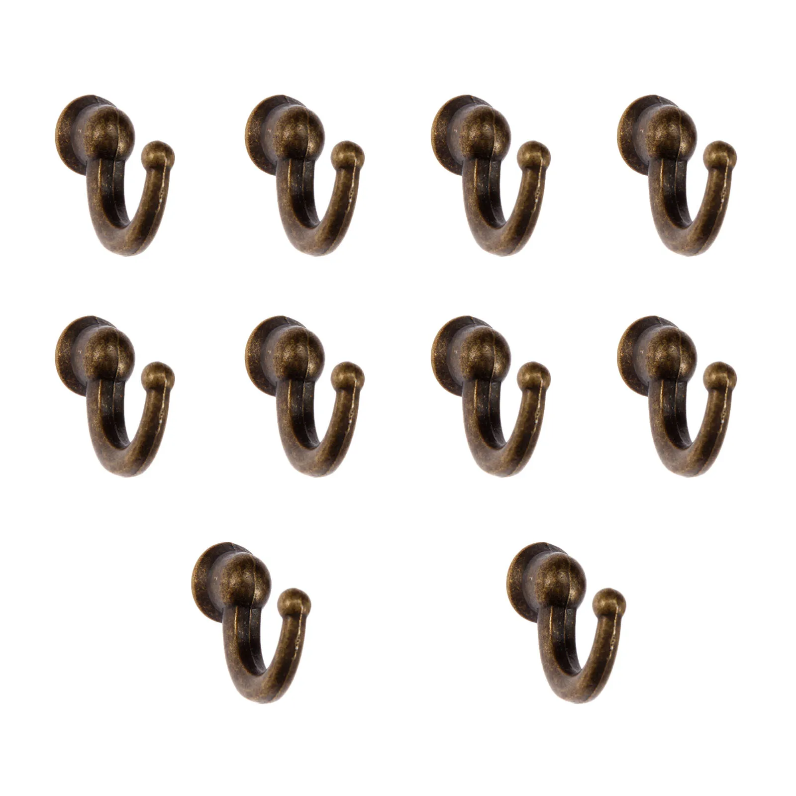 

DRELD 10Pcs Vintage Wall Door Bath Coat Hook Hanger Pot Hanger Handbag Bag Hanger Hook Furniture Hardware w/Screws 29*20*12mm
