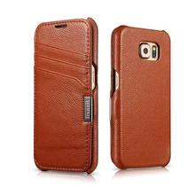 For Samsung Galaxy S6 G9200 Top Quality Pure Hand Made Luxury Genuine Leather Flip Magnet Cover Case Card Moblie Phone Bags