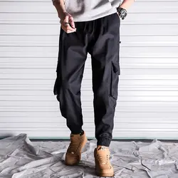 Штаны карго с карманами для мужчин повседневное Jogger модные тактические мотобрюки прилив Harajuku уличная Y1372