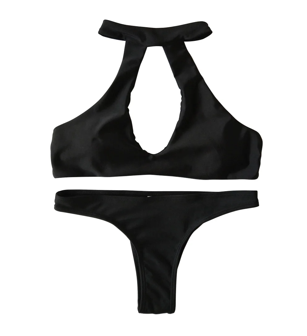 Sexy Brazilian Bikini Push up Swimwear Women 2019 Solid Swimsuit Bathing Suit Women Low Waist Black Plus Size Bikinis set Biquini (1)