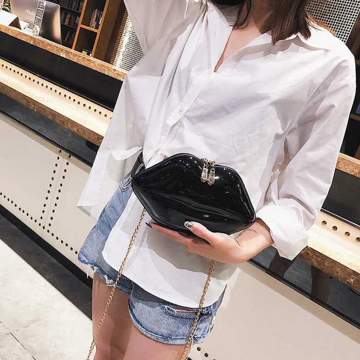 New-PU-Leather-Sexy-Red-Lips-Clutch-Bag-Women-Evening-Bags-Small-Chain-Purse-Handbags-Bride
