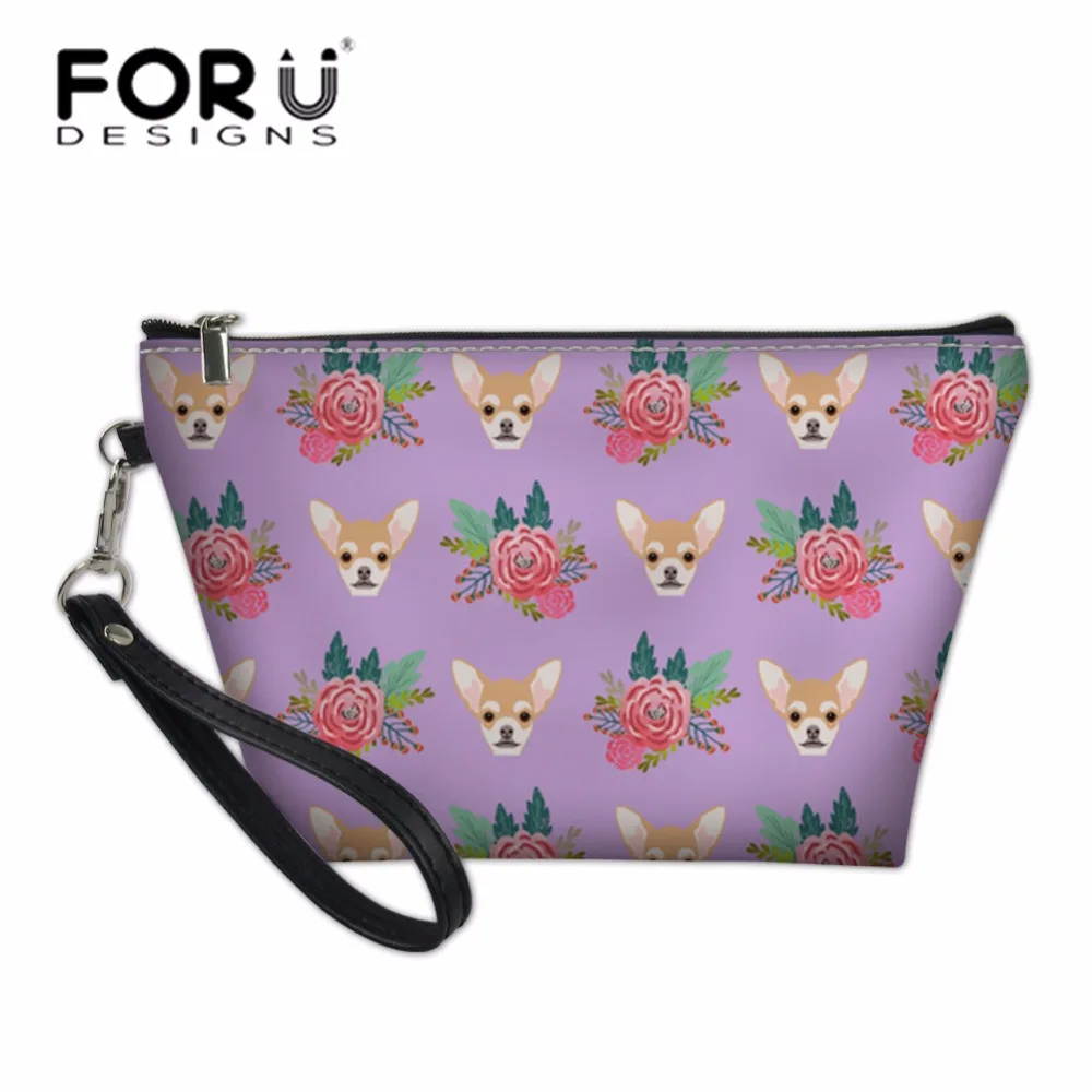 

FORUDESIGNS Cute Chihuahua Printing Travel Necessity Women Make Up Pouch Ladies Cosmetic Box Toiletry bag Female Wash Storage