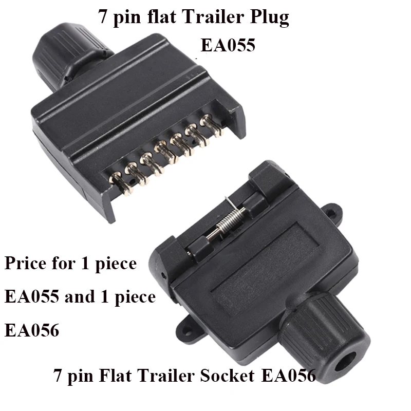 

12V Car Accessories 7 Pin Flat Trailer Plug Socket Caravan Parts 7 way Plastic truck adapter Towing Electrics Connector