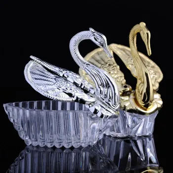 

Wholesale Plain Swan Wedding Favor Candy Boxes Gift Box Silver And Gold Color Available,100pcs/lot