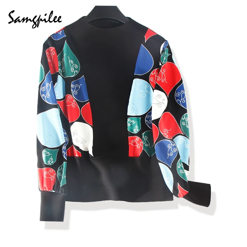 Korean Kpop Unicorn New Arrival Winter Samgpilee Casual Knitted Full Sleeve Appliques Regular Print O-neck Women T-shirts L-3xl | Женская