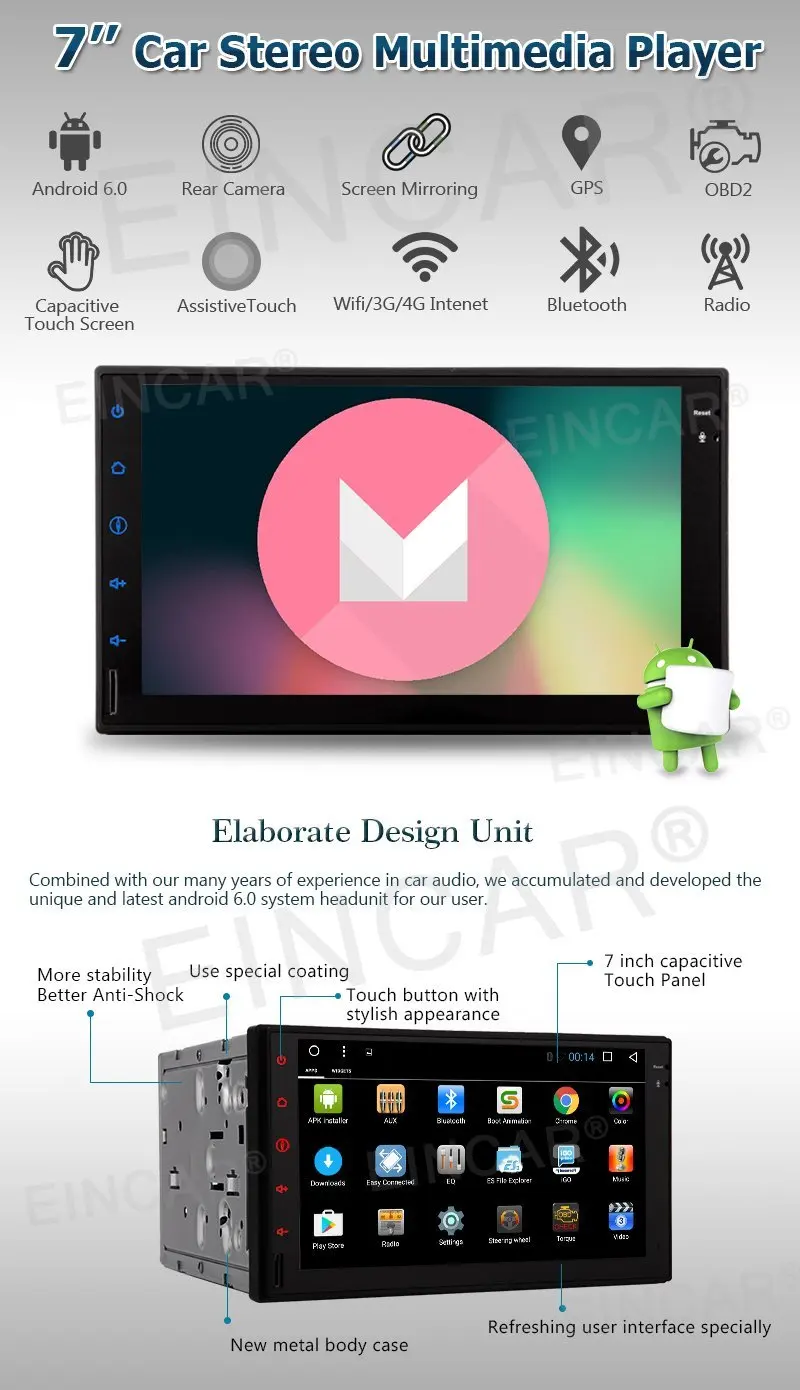 Clearance free camera+Car GPS radio Stereo Double 2Din In Dash Android 6.0 GPS Navigation Radio Capacitive Screen WiFi supports 34/4g OBD2 1