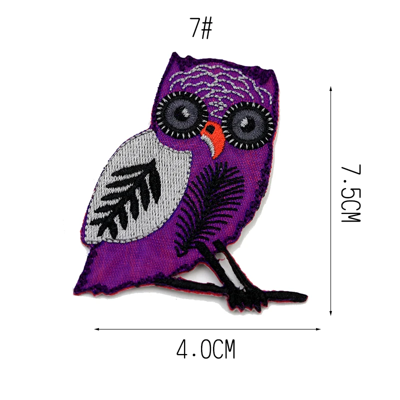 JOD 8 шт./лот набор вышитая Сова нашивка птица значок железные нашивки для одежды DIY декоративные джинсы наклейки аппликация для куртки