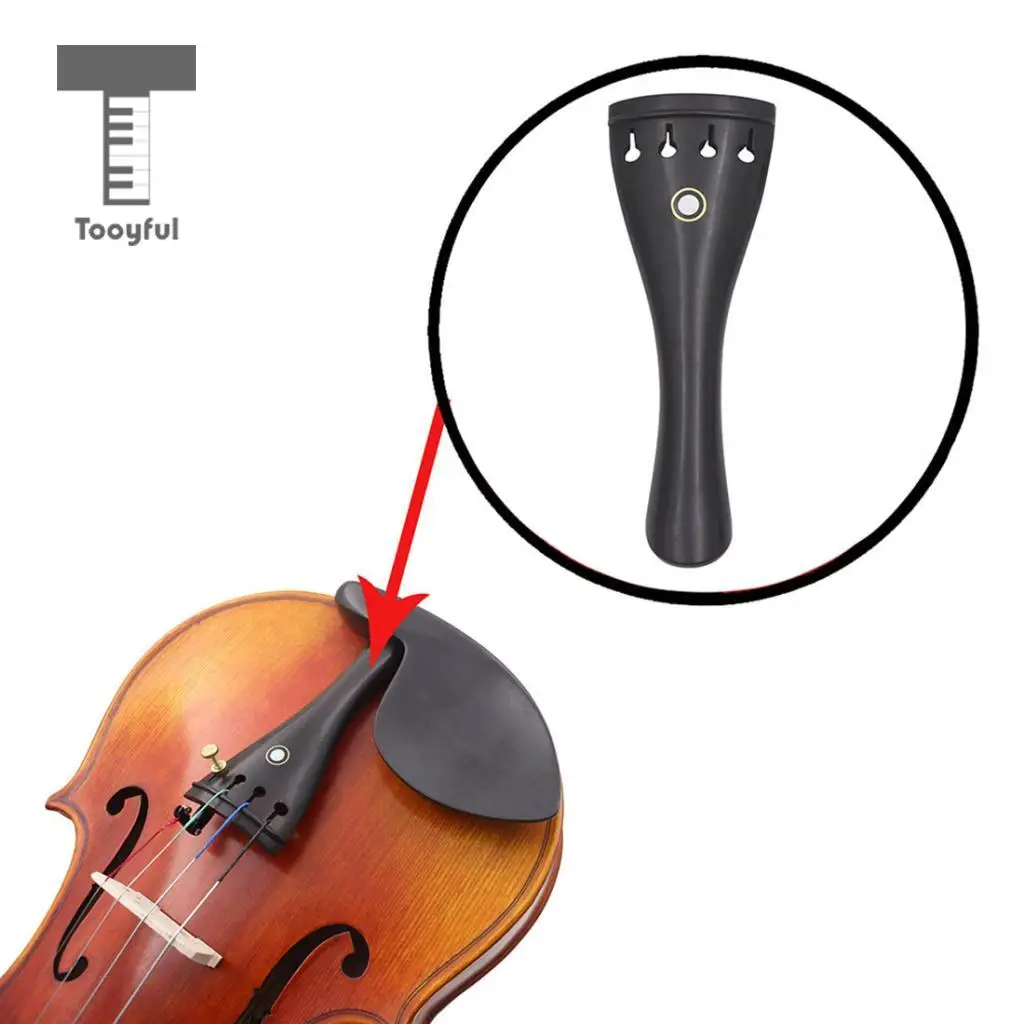 Tooyful 15 Pieces Ebony Soundpost Endpin Chinrest Screws Bridge for 4/4 Size Violin Fiddle Replacement Parts