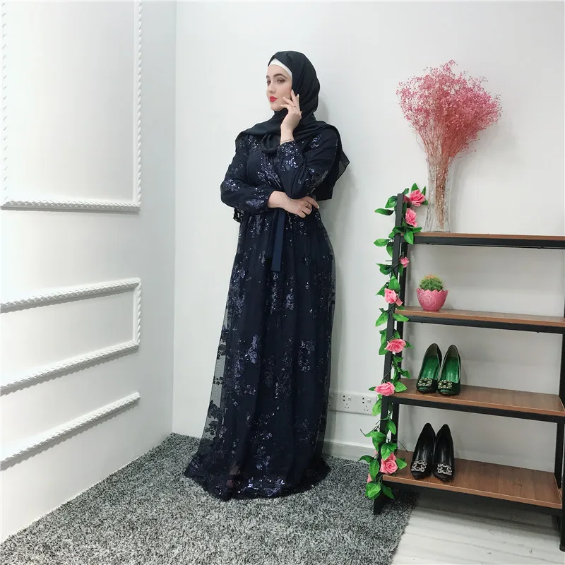 Мусульманская кружевная вышивка Bronzing abaya полное платье кардиган-кимоно длинные халаты Jubah Ближний Восток Eid Рамадан Исламская одежда