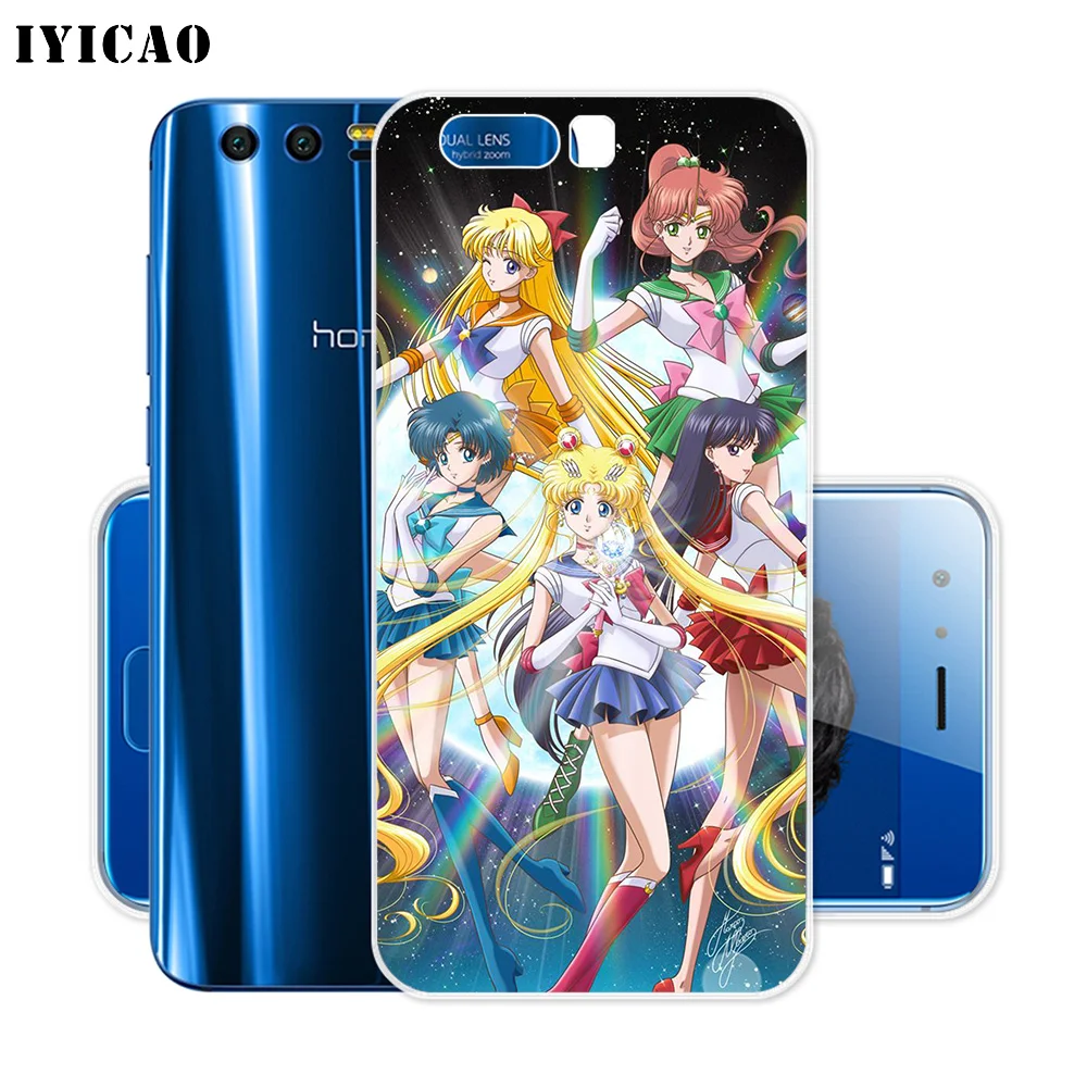 Мягкий силиконовый чехол IYICAO Sailor Moon для Huawei Y9 Y7 Y6 Prime 2018 Honor 8C 8X8 9 10 Lite 7X 7C 6A 7A
