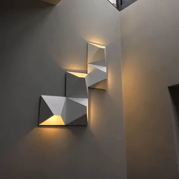 

Modern LED Wall Lamp Geometric Iron Black White Wall Sconces DIY Magic Box Wall Lights For Living Room Bedroom Light Fixtures