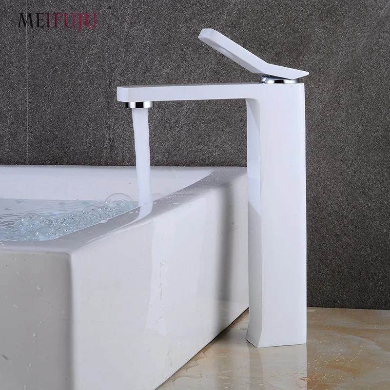 

MEIFUJU Basin Faucets Modern Bathroom Mixer Tap Brass Washbasin Faucet Single Handle Single Hole Elegant Crane For Bathroom