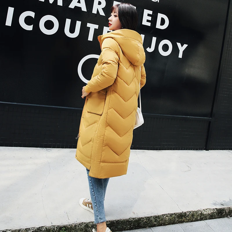 2018 Sand Moyen D'hiver Rembourré Solide Coréenne Style Longueur golden bean Manteau Femme Couleur black Épais Femmes A372 rice Le Green White Bean Parka Vêtements Bas Vers Coton PwaOPR8nA