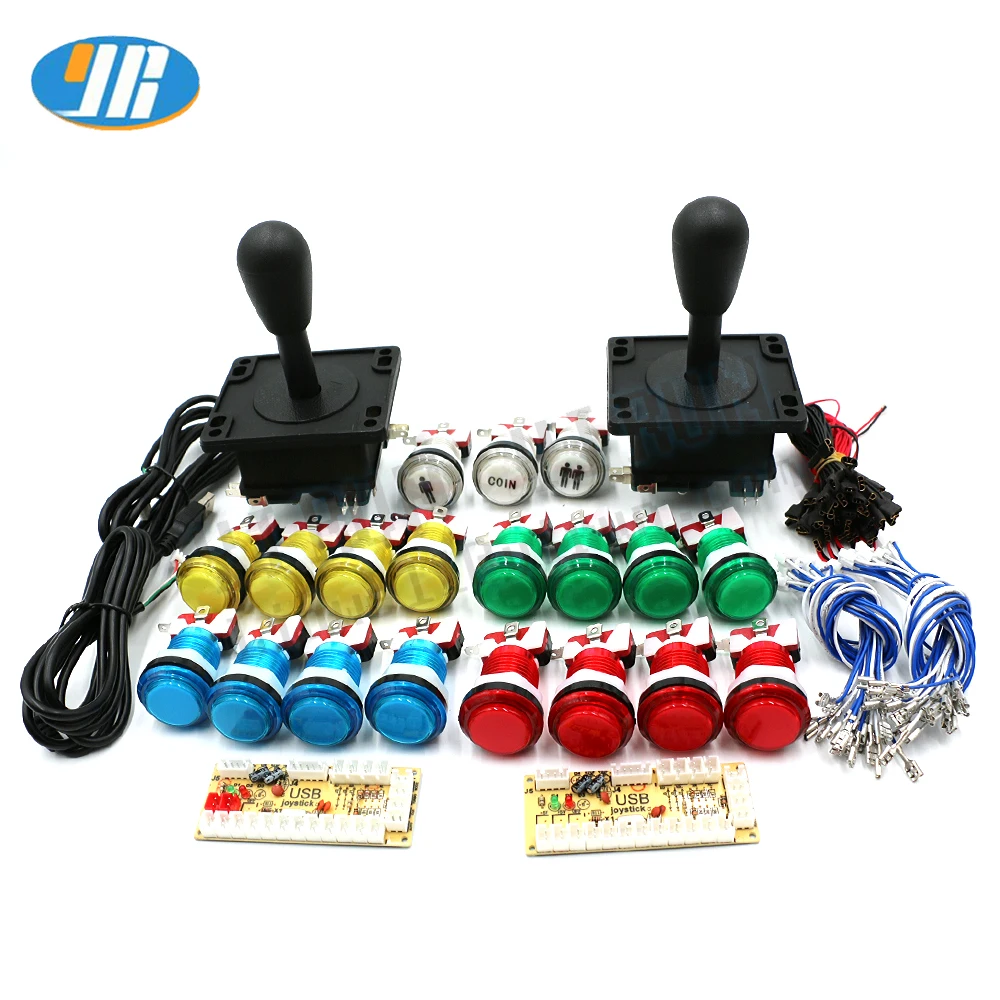 

diy game control board Arcade MAME Zero delay Kit USB To PC Raspberry Pi American Style Joystick 5V Illuminated Push Button