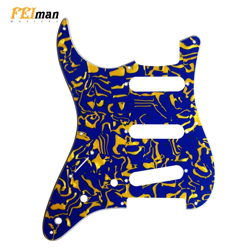 

Pleroo left haned Guitar parts Pickguard for Fender 8 Screw Holes 57' Stratocaster Standard SSS St Scratch Plate with 8 screws