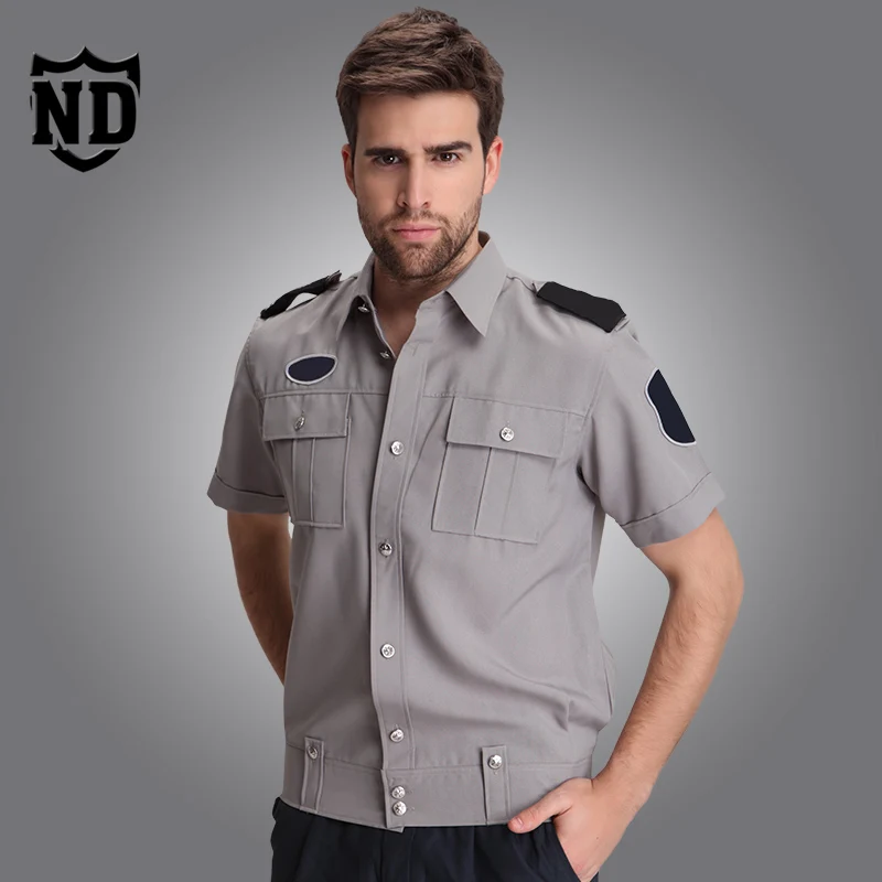 Buy S 3XL Security Uniform Shirts Male Short Sleeve
