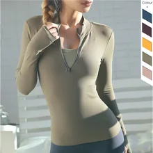 Pureyiyi, женская спортивная рубашка для йоги, с длинным рукавом, для фитнеса, йоги, спортивный костюм для бега, на молнии, спортивная одежда для женщин, спортивная одежда для спортзала